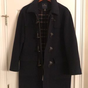 Brooks Brothers Wool Duffle Coat Navy Blue Medium